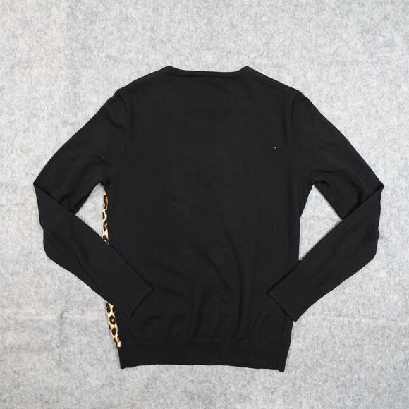 Equipment Femme Sweater Womens Small Silk Wool Leopard Animal Crew Neck Pullover - Picture 5 of 11